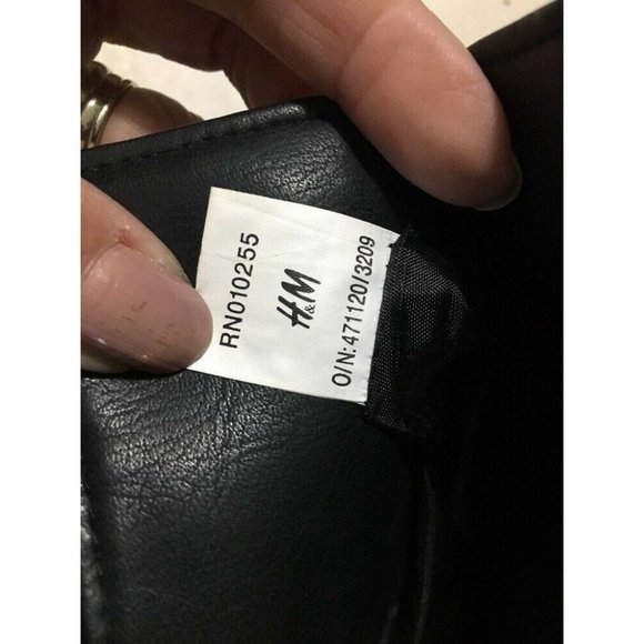 H & M small black shoulder bag with fringe double strap boho - Picture 9 of 9